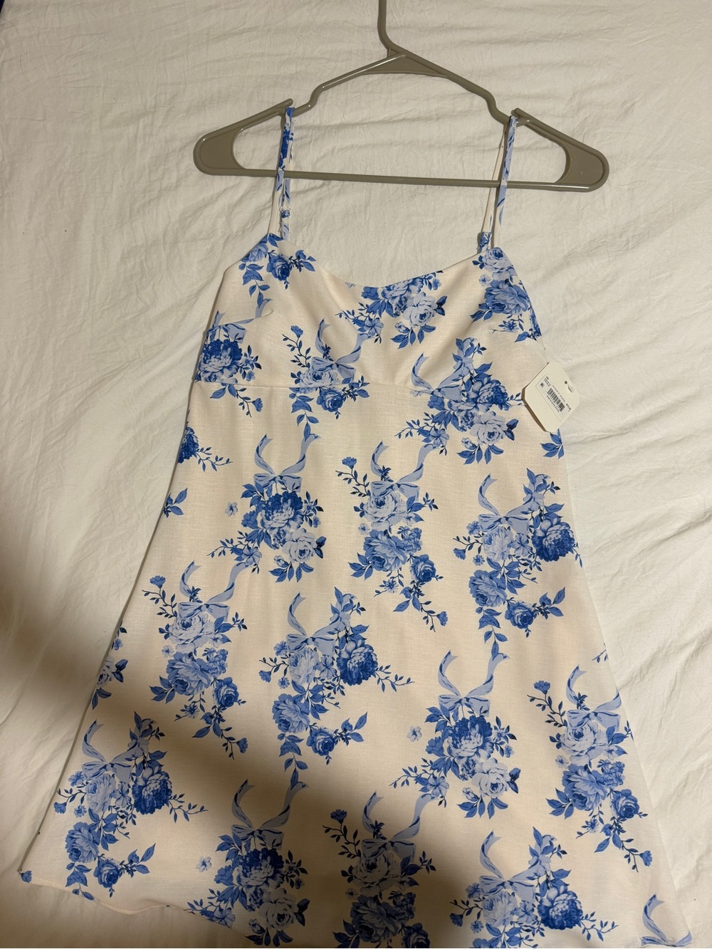 Altar'd State Blue Floral Spaghetti-Strap Mini Dress NWT